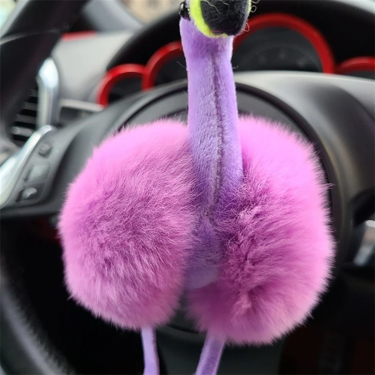 Soft Cute Real Fur Plush Animal Pendant Key Chain Car Keyring Fluffy Keychain